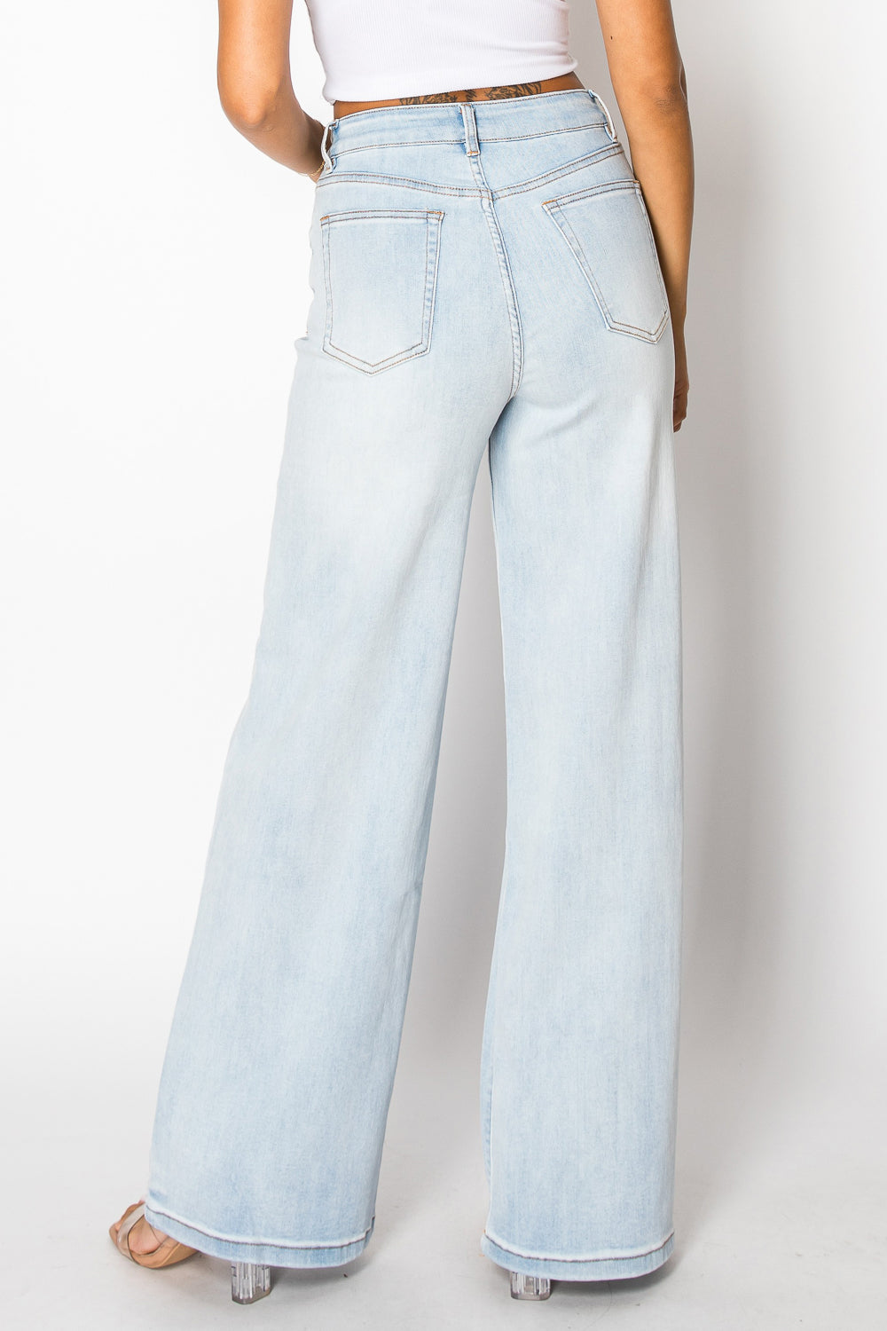 CANNA Vintage Light Blue Wide-Leg High-Waist Jeans