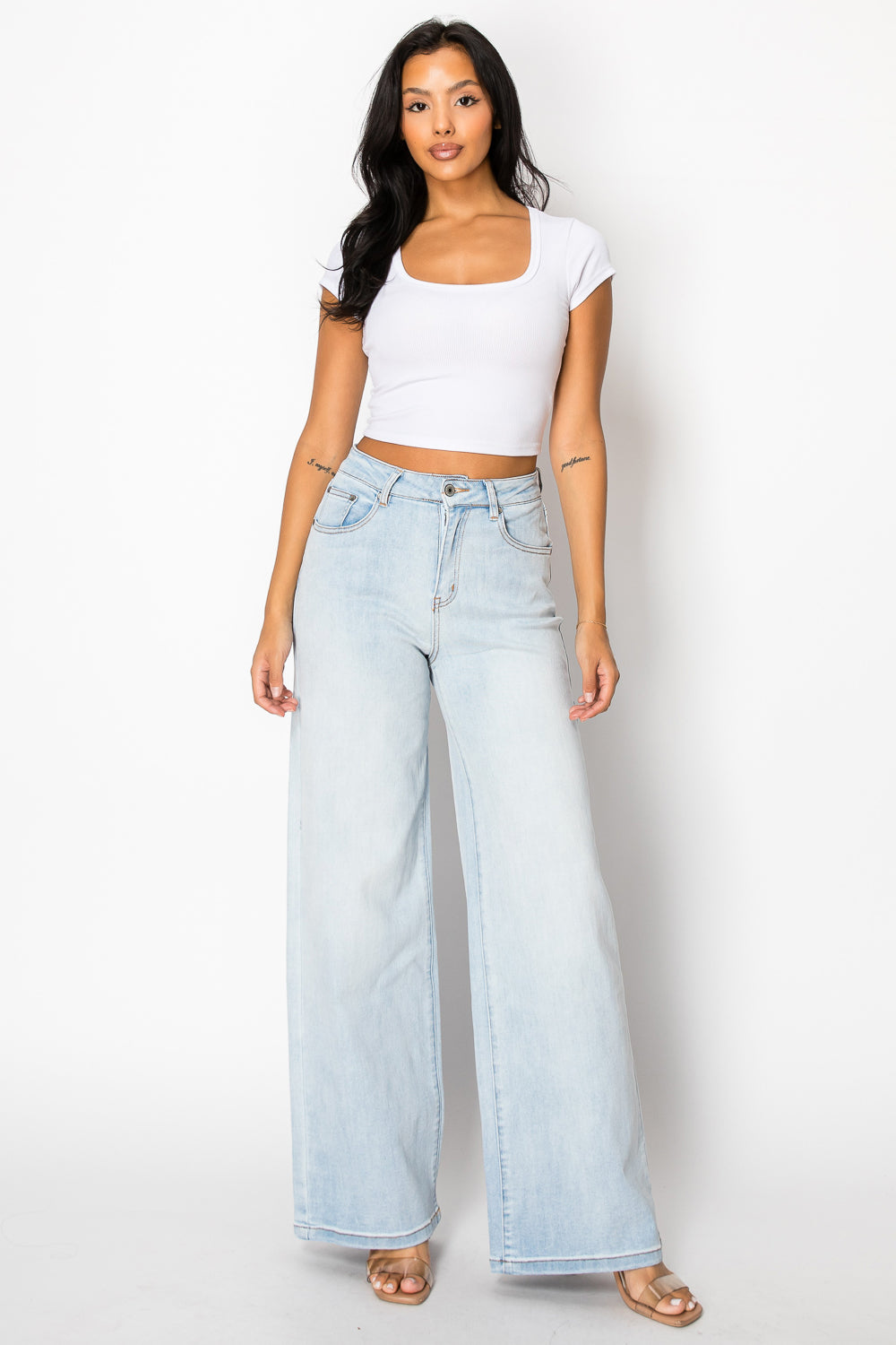 CANNA Vintage Light Blue Wide-Leg High-Waist Jeans