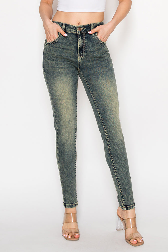 Vintage Wash High-Rise Skinny Jeans for Women