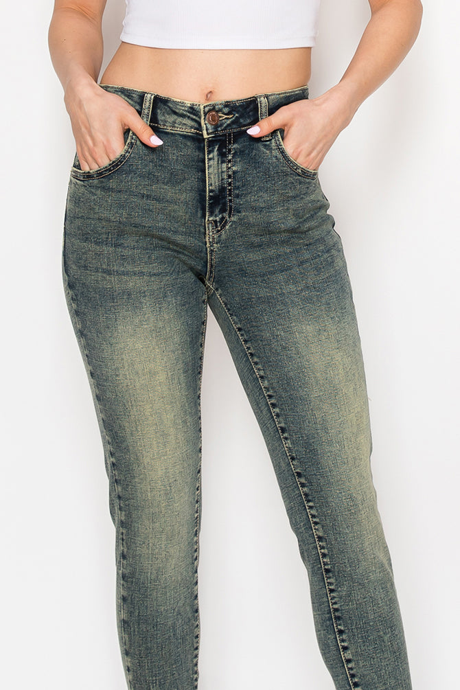 Vintage Wash High-Rise Skinny Jeans for Women