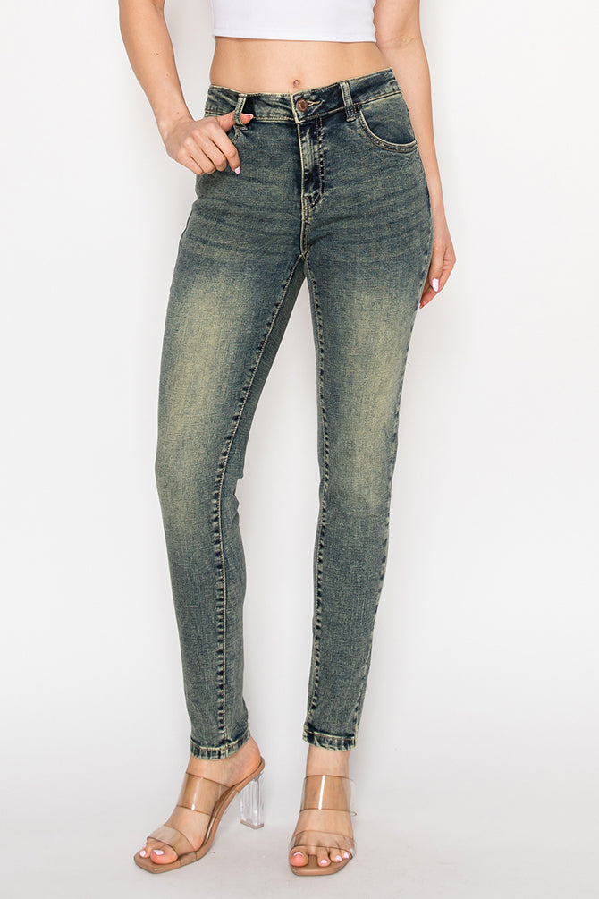 Vintage Wash High-Rise Skinny Jeans for Women