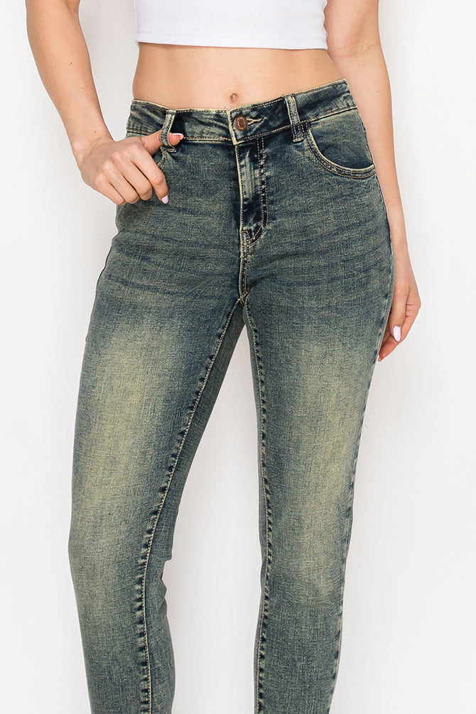 Vintage Wash High-Rise Skinny Jeans for Women