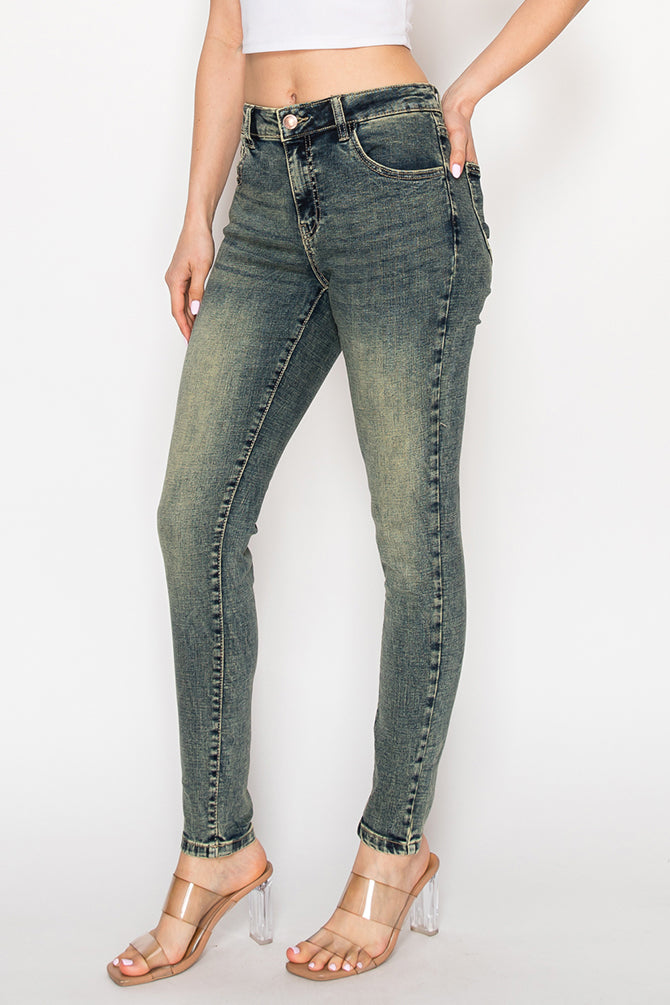 Vintage Wash High-Rise Skinny Jeans for Women