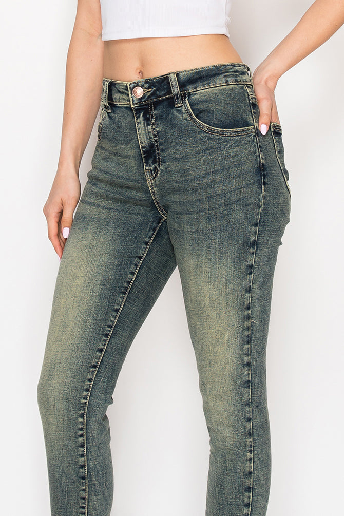 Vintage Wash High-Rise Skinny Jeans for Women