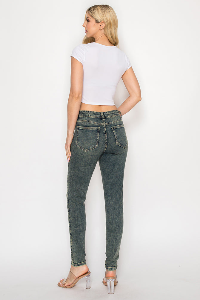 Vintage Wash High-Rise Skinny Jeans for Women