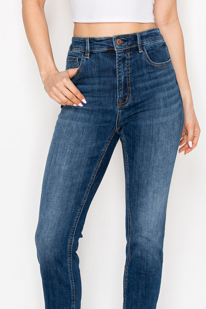 Dark blue Classic High-Waisted Skinny Jeans - Comfortable Stretch Denim for Women