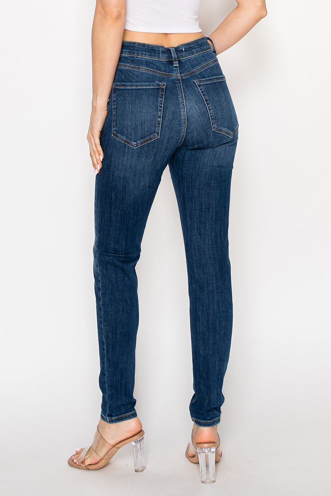 Dark blue Classic High-Waisted Skinny Jeans - Comfortable Stretch Denim for Women