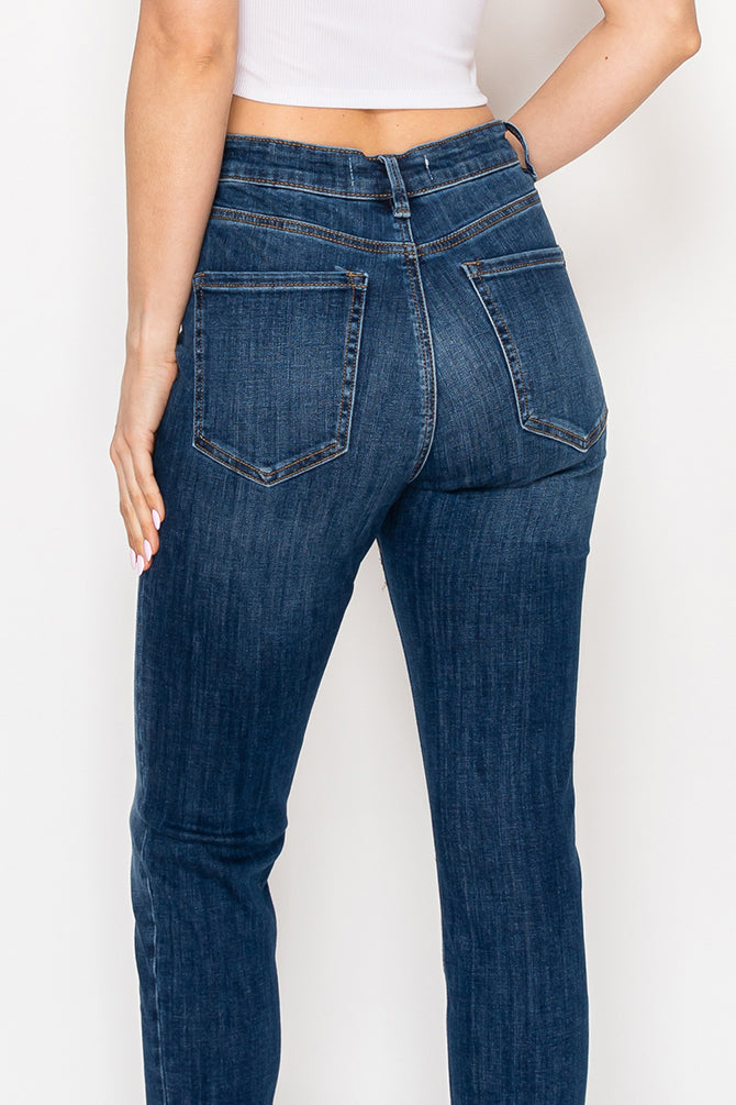 Dark blue Classic High-Waisted Skinny Jeans - Comfortable Stretch Denim for Women